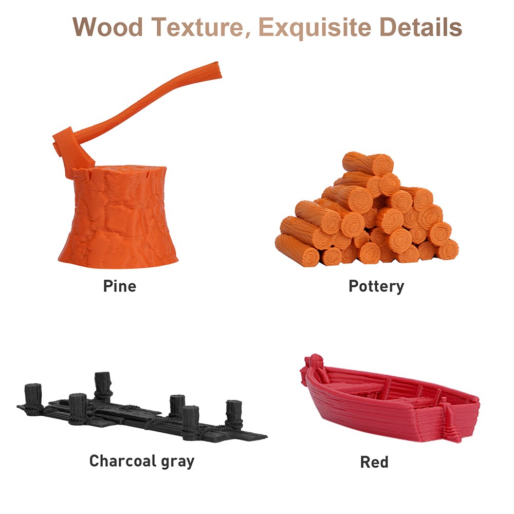 ERYONE Wood PLA Filament - Charcoal Gray