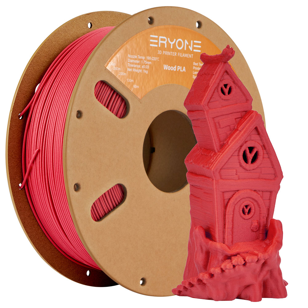 ERYONE Wood PLA Filament - Red