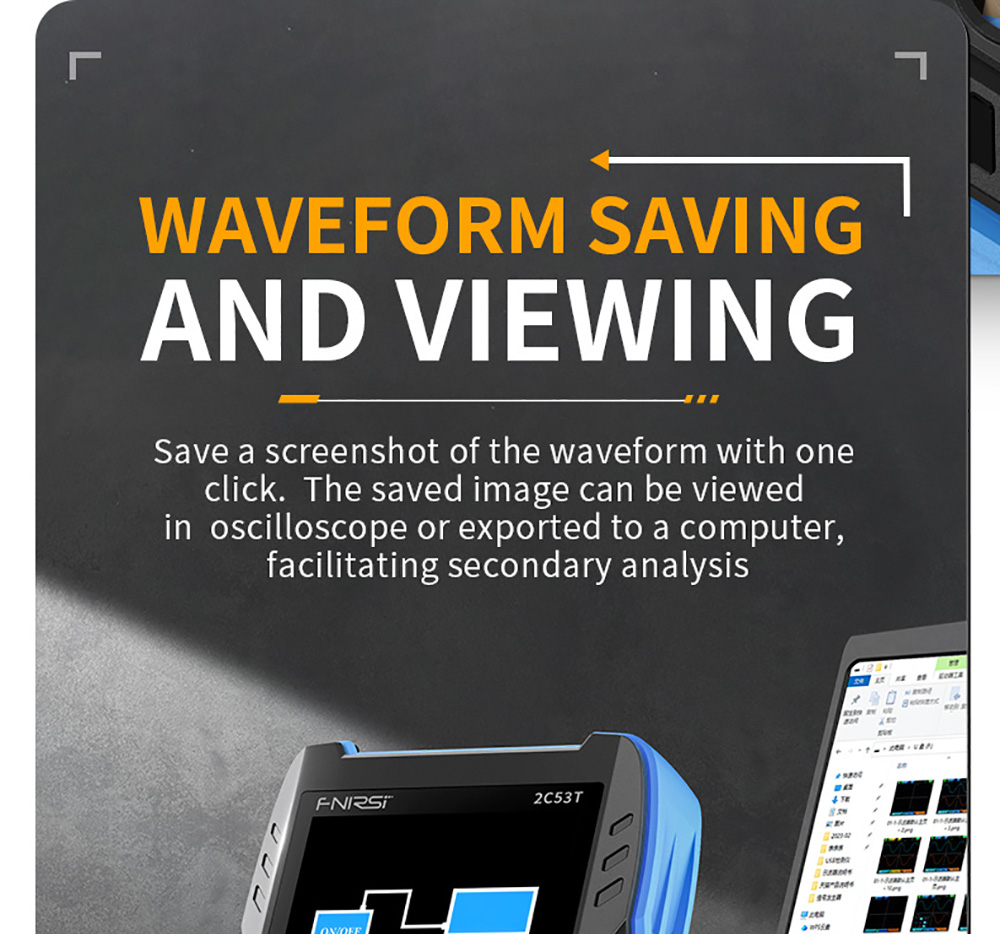 FNIRSI 2C53T 3in1 Oscilloscope Multimeter, Signal Generator, Dual Channel 50MHz Bandwidth, 250MS/s Sampling Rate, 19999 Counts, Voltage, Current, Capacitor, Resistor, Diode Test - Premium Version