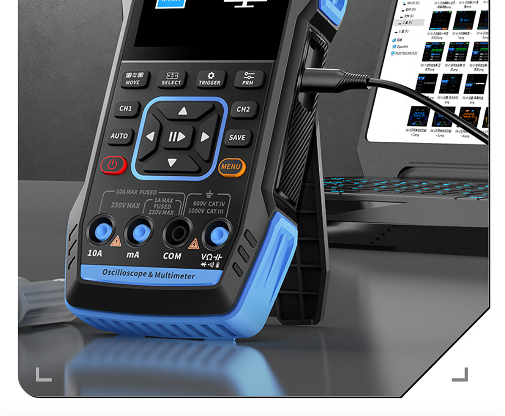 FNIRSI 2C53T 3in1 Oscilloscope Multimeter, Signal Generator, Dual Channel 50MHz Bandwidth, 250MS/s Sampling Rate, 19999 Counts, Voltage, Current, Capacitor, Resistor, Diode Test - Premium Version