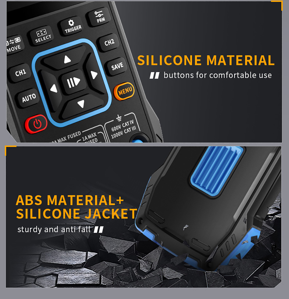 FNIRSI 2C53T 3in1 Oscilloscope Multimeter, Signal Generator, Dual Channel 50MHz Bandwidth, 250MS/s Sampling Rate, 19999 Counts, Voltage, Current, Capacitor, Resistor, Diode Test - Premium Version