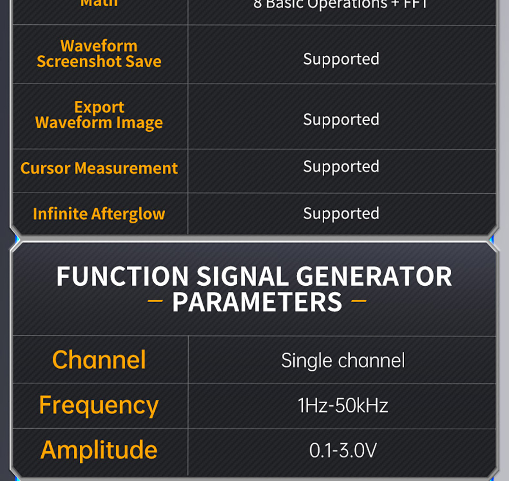 FNIRSI 2C53T 3in1 Oscilloscope Multimeter, Signal Generator, Dual Channel 50MHz Bandwidth, 250MS/s Sampling Rate, 19999 Counts, Voltage, Current, Capacitor, Resistor, Diode Test - Premium Version