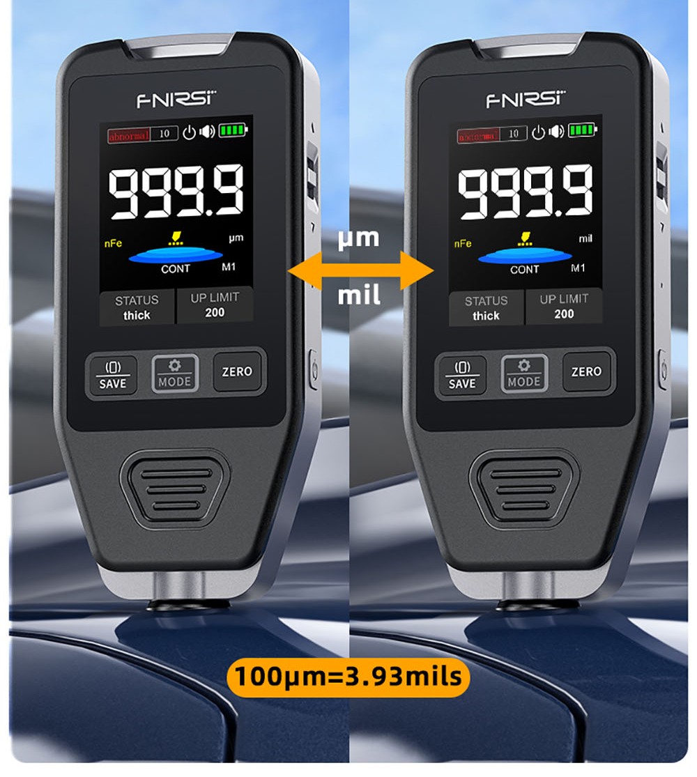 FNIRSI CTG-20 Paint Thickness Gauge, Electroplate Metal & Putty Powder Coating, for Car 0-1400um Fe/nFe/Fe+Zn
