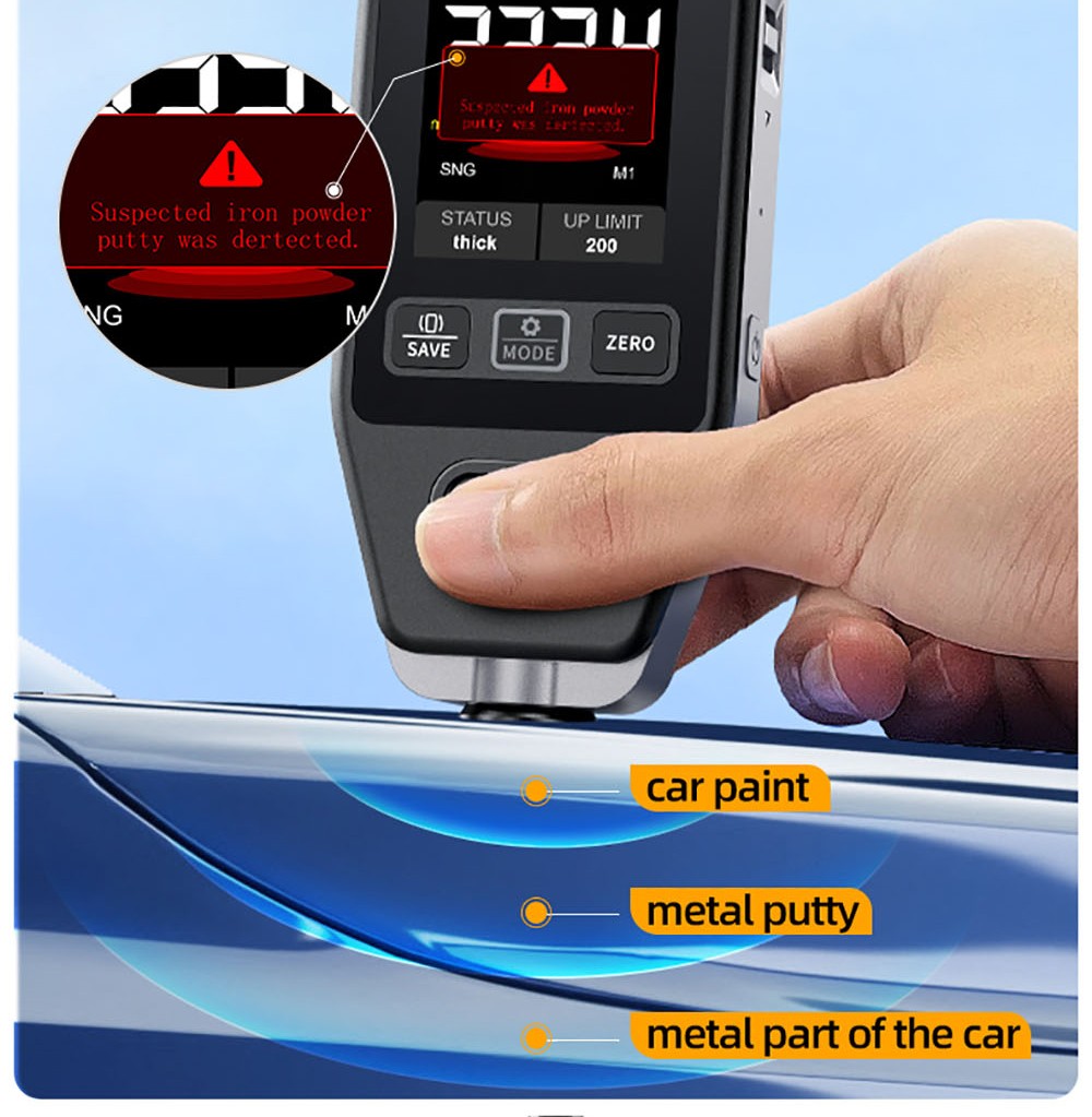 FNIRSI CTG-20 Paint Thickness Gauge, Electroplate Metal & Putty Powder Coating, for Car 0-1400um Fe/nFe/Fe+Zn
