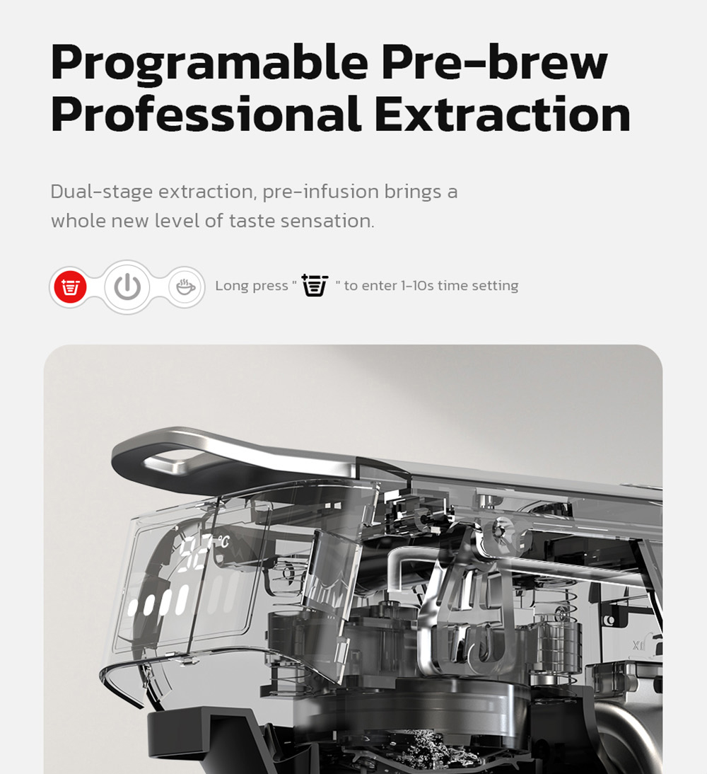 HiBREW H1B 6-in-1-Pad-Kaffeemaschine, 600 ml Wassertank, 19 Bar Druckextraktion, Kalt-/Hei&szlig;modus, LED-Anzeige, f&uuml;r Kcup*/Nes*/DG*/Espressopulver, Schwarz