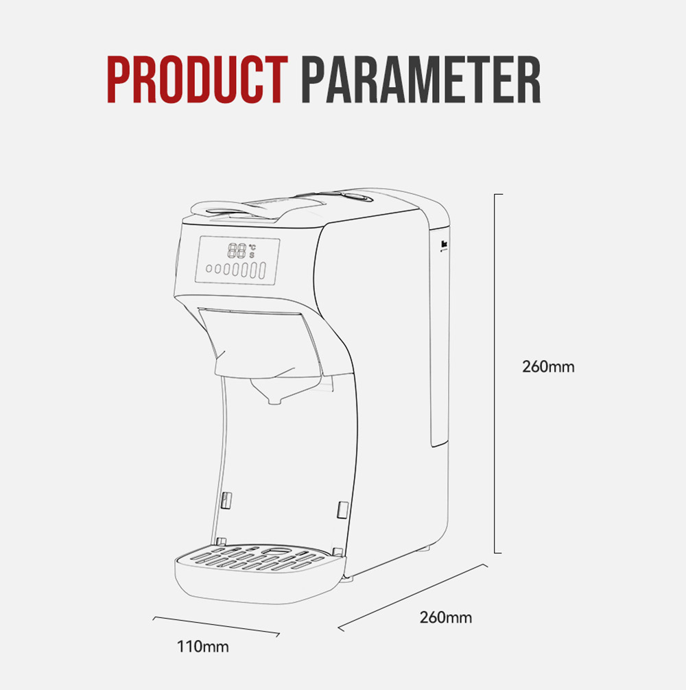 HiBREW H1B 6-in-1-Pad-Kaffeemaschine, 600 ml Wassertank, 19 Bar Druckextraktion, Kalt-/Hei&szlig;modus, LED-Anzeige, f&uuml;r Kcup*/Nes*/DG*/Espressopulver, Schwarz