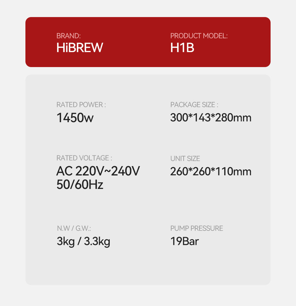 HiBREW H1B 6-in-1-Pad-Kaffeemaschine, 600 ml Wassertank, 19 Bar Druckextraktion, Kalt-/Hei&szlig;modus, LED-Anzeige, f&uuml;r Kcup*/Nes*/DG*/Espressopulver, Schwarz