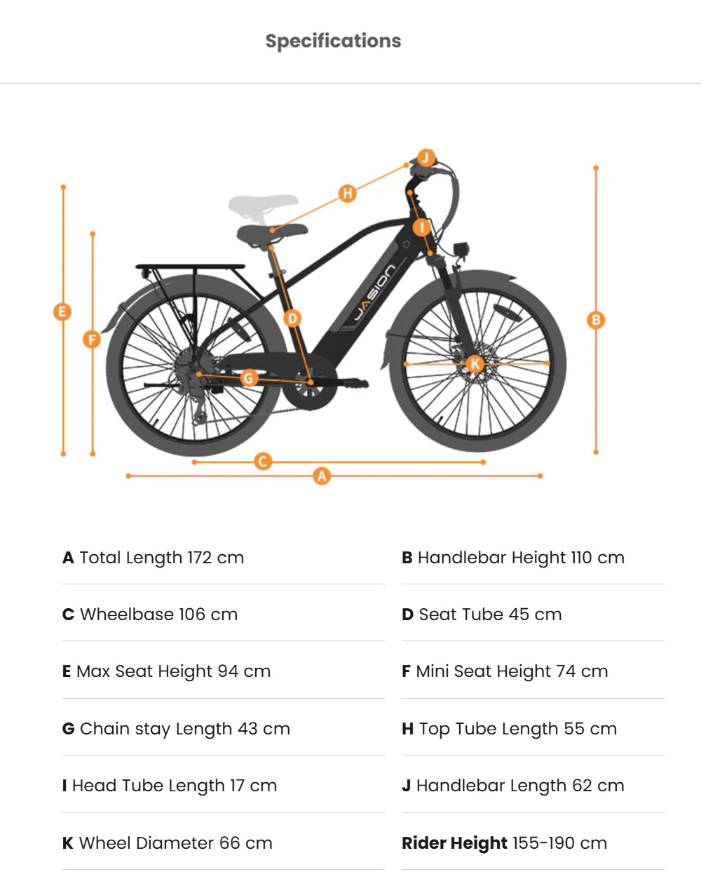 Elektrobicykel JASION EB5 Roamer, 500W motor, 48V 10AH batéria, 26*1,95-palcové pneumatiky, max. rýchlosť 25 km/h, dojazd 90 km, mechanické kotúčové brzdy, odpružená predná vidlica, Shimano 7 rýchlostí - čierny