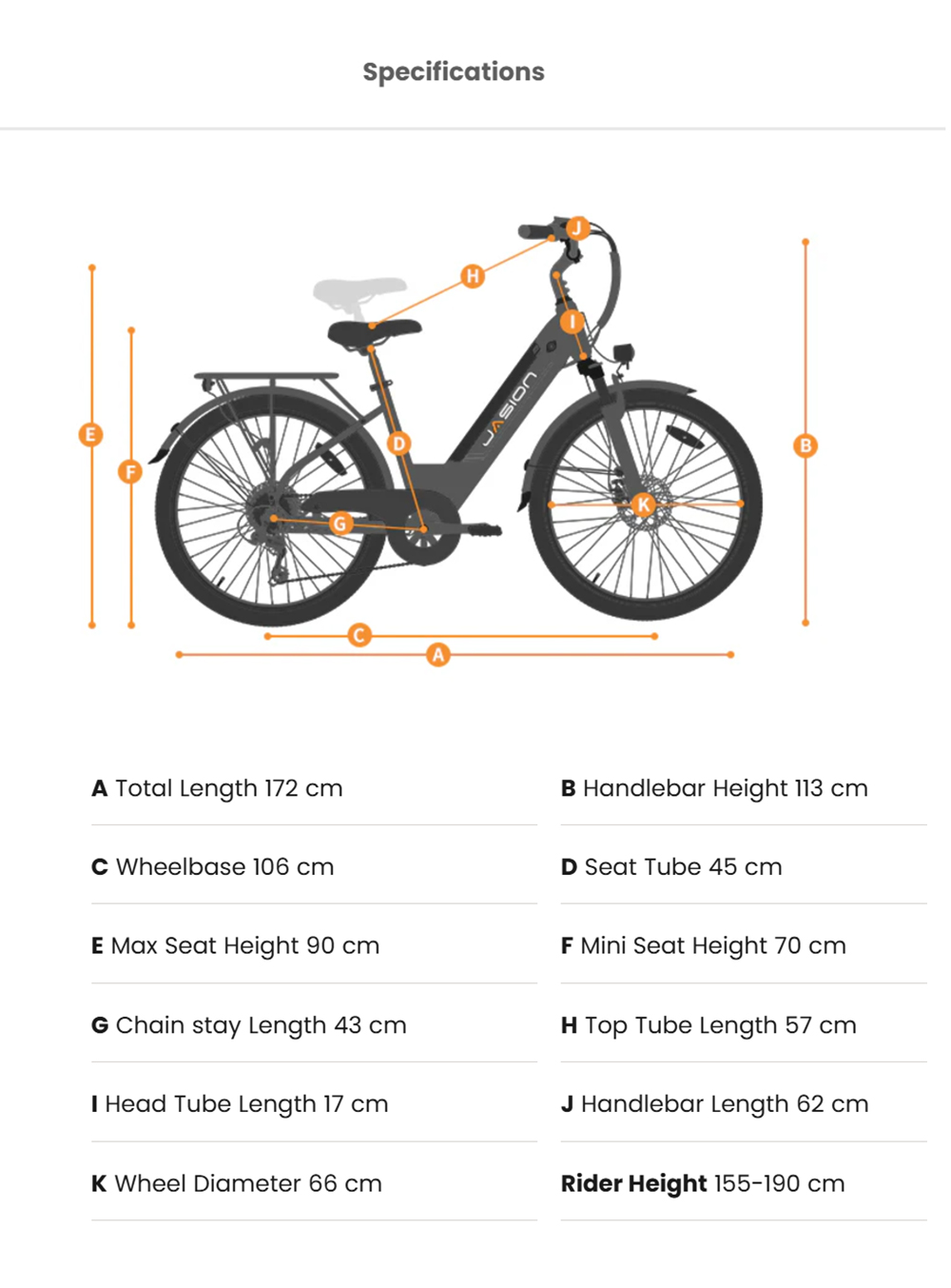 Elektrobicykel JASION EB5 Roamer ST, 500W motor, 48V 10AH batéria, 26*1.95-palcové pneumatiky, max. rýchlosť 25 km/h, dojazd 90 km, mechanické kotúčové brzdy, odpružená predná vidlica, 7-rýchlostný prevod Shimano - biely