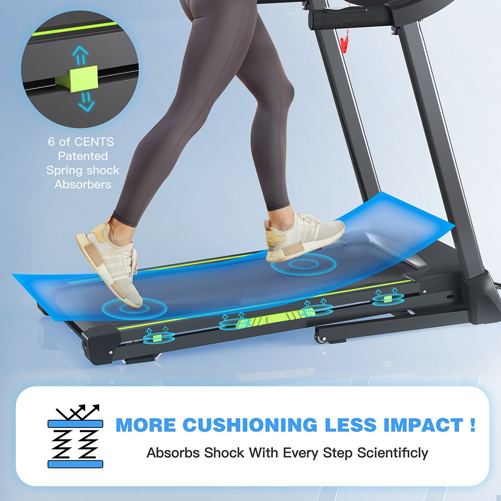 KRD-JK43-1A Treadmill, 3.5HP Powerful & Quiet Motor, 7.5Mph Max Speed, 12 Preset Programs, LCD Display, Hydraulic-Folding
