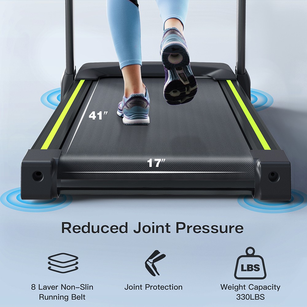 KRD-JK43-1A Treadmill, 3.5HP Powerful & Quiet Motor, 7.5Mph Max Speed, 12 Preset Programs, LCD Display, Hydraulic-Folding