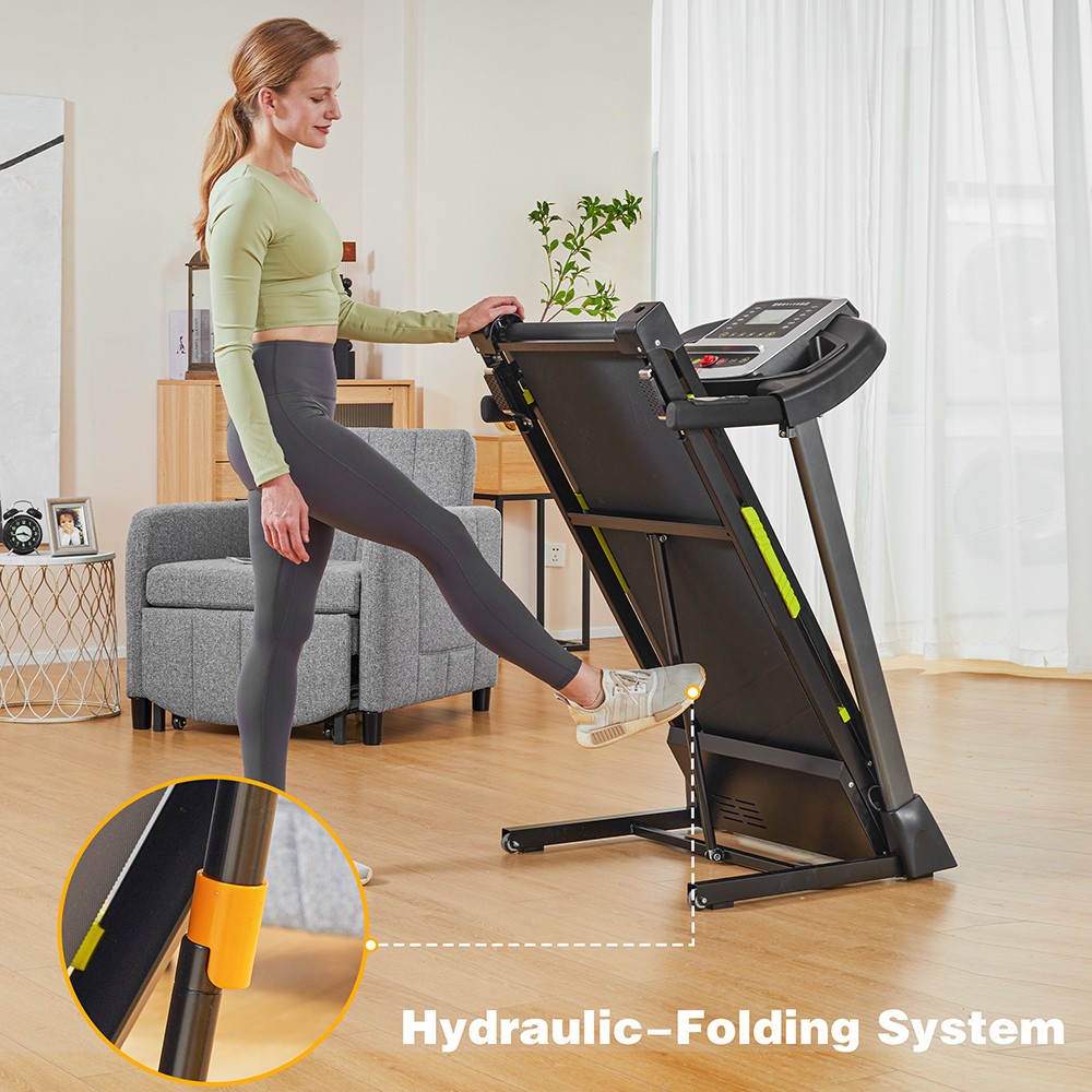KRD-JK43-1A Treadmill, 3.5HP Powerful & Quiet Motor, 7.5Mph Max Speed, 12 Preset Programs, LCD Display, Hydraulic-Folding