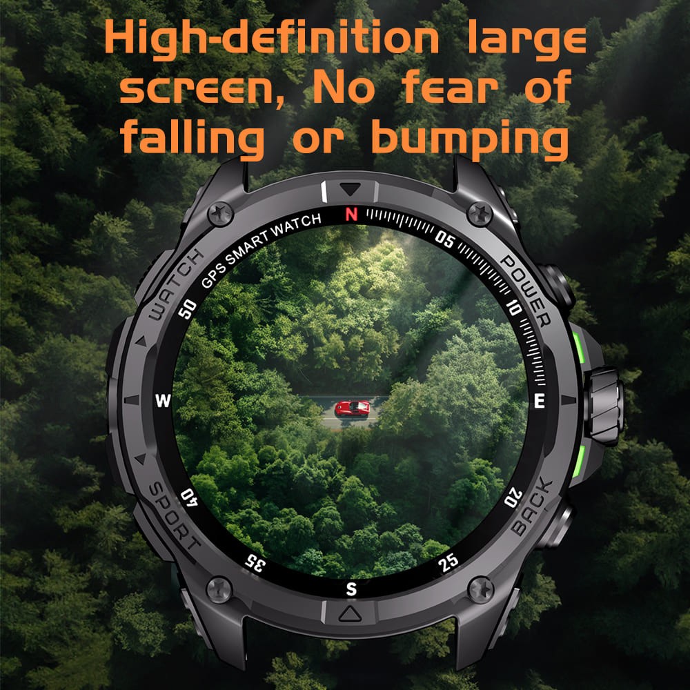 KUMI U5 Pro Smartwatch, 1.43-inch AMOLED Screen, ChatGPT, 170+ Sports Modes, 5ATM Waterproof, Blood Oxygen & Heart Rate & Sleep Monitoring - Golden