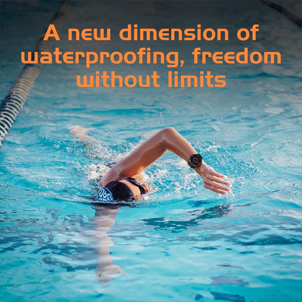 KUMI U5 Pro Smartwatch, 1.43-inch AMOLED Screen, ChatGPT, 170+ Sports Modes, 5ATM Waterproof, Blood Oxygen & Heart Rate & Sleep Monitoring - Golden