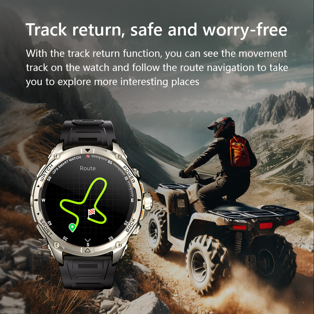 KUMI U5 Pro Smartwatch, 1.43-inch AMOLED Screen, ChatGPT, 170+ Sports Modes, 5ATM Waterproof, Blood Oxygen & Heart Rate & Sleep Monitoring - Golden