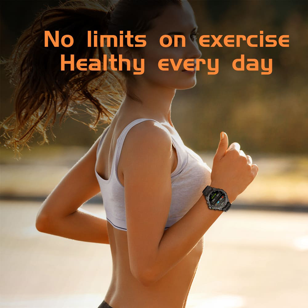 KUMI U5 Pro Smartwatch, 1.43-inch AMOLED Screen, ChatGPT, 170+ Sports Modes, 5ATM Waterproof, Blood Oxygen & Heart Rate & Sleep Monitoring - Golden