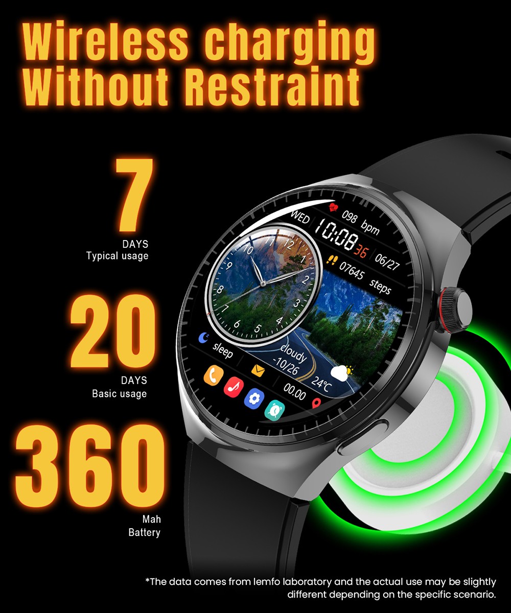 LEMFO LF38 Smartwatch, 1.6-inch IPS HD Screen, 60Hz Refresh Rate, Bluetooth Calling, Health Monitoring, 100+ Sports Modes, Voice Assistant - Black, Steel Watchband