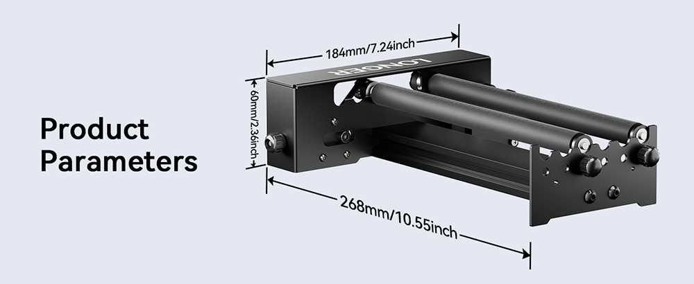 LONGER Laser Engraver Y-osý rotačný valec, 360° rotácia, nastaviteľný priemer 6-300 mm