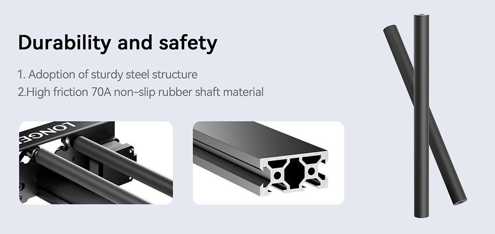 LONGER Laser Engraver Y-axis Rotary Roller, 360&deg; Rotation, Adjustable 6-300mm Diameters
