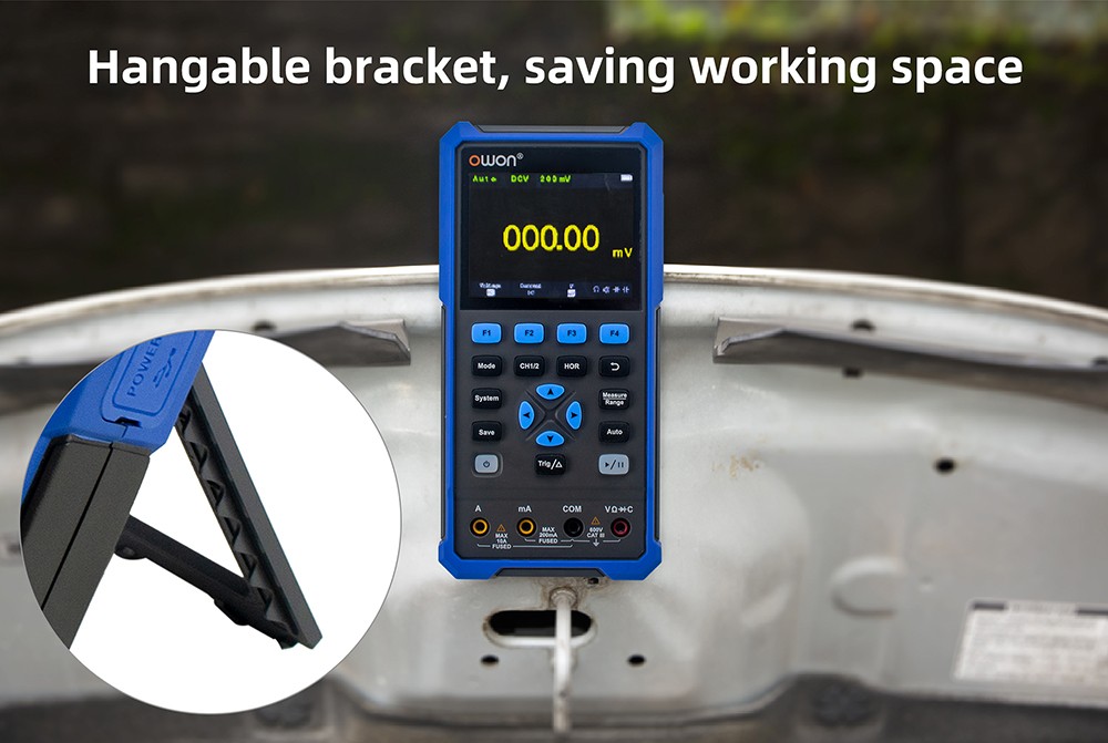 OWON HDS25S 3-in-1 Digital Multimeter (2-CH Oscilloscope+1-CH Generator), 25MHz, 250MSa/s - UK Plug