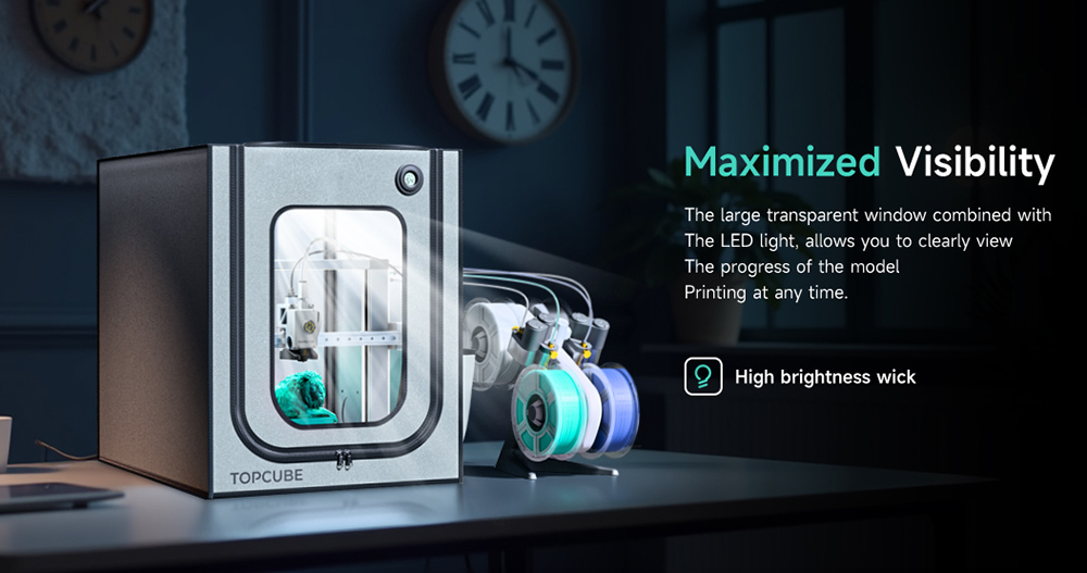 TopCube 550x670x600mm 3D Printer Enclosure with LED Light for Bambu Lab A1