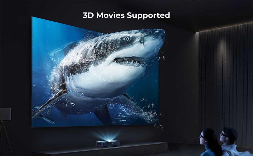 Ultimea Thor T60 Laser TV, 4000 ANSI, Dolby Atmos & Dolby Vision, 4K natívne rozlíšenie, HDR 10, kontrast 4000:1, 8-bodová kalibrácia, Android TV 11 - EU Plug