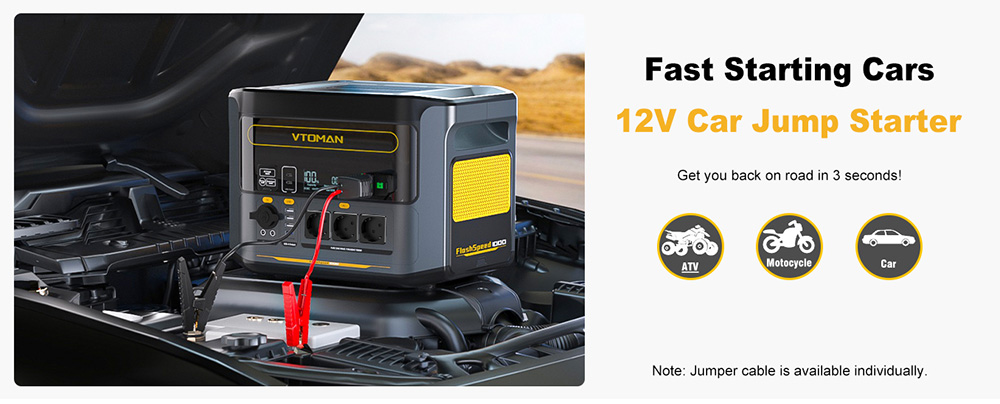 VTOMAN Flashspeed 1000 Portable Power Station, 1000W(2000W Peak), 828Wh LiFePO4 batéria, s výstupnými portami AC/USB/DC