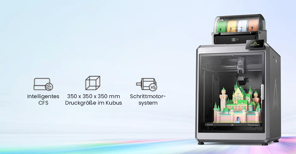 Creality, Creality K2 Plus Combo, 3D-Drucker, 3D Drucker, Filament 3D Drucker, 3D-Drucker mit CFS, 3D Druck, 3D Drucken, 3D-Druck, 3D Drucker Anf&auml;nger, bester 3D Drucker