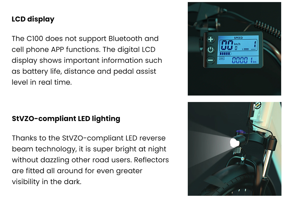 ESKUTE C100 Electric Bike, 250W Motor, 36V 10.4Ah Battery, 26*1.75' Tires, 25km/h Max Speed, 50-60km Range, Mechanical Disc Brakes, SHIMANO 7 Speed - White
