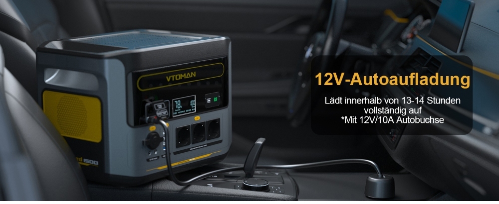 VTOMAN FlashSpeed 1500 Tragbares Kraftwerk , 1548Wh LiFePO4-Akku, 1500W Leistung, 12V DC und 100W Typ-C-Anschl&uuml;sse, mit 12 Anschl&uuml;ssen
