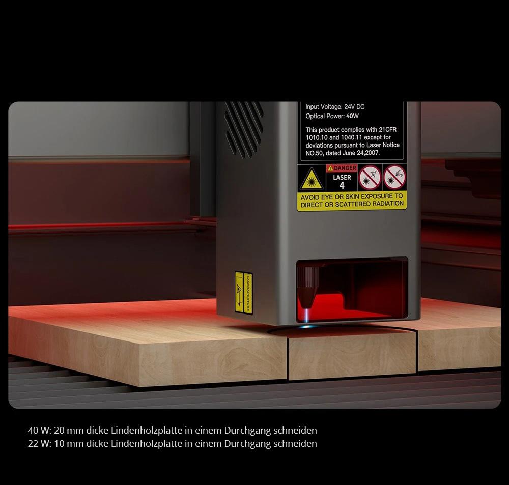 Creality Falcon2 Pro Lasergravierer- und Schneideger&auml;t 40 W, integrierte Luftunterst&uuml;tzung, gew&ouml;lbte sichtbare Abdeckung, eingebaute Kamera, Schubladendesign, Zaun-Schutzstreifen, Feuer-/Luftstrom-/Linsen&uuml;berwachung, 400 x 415 mm