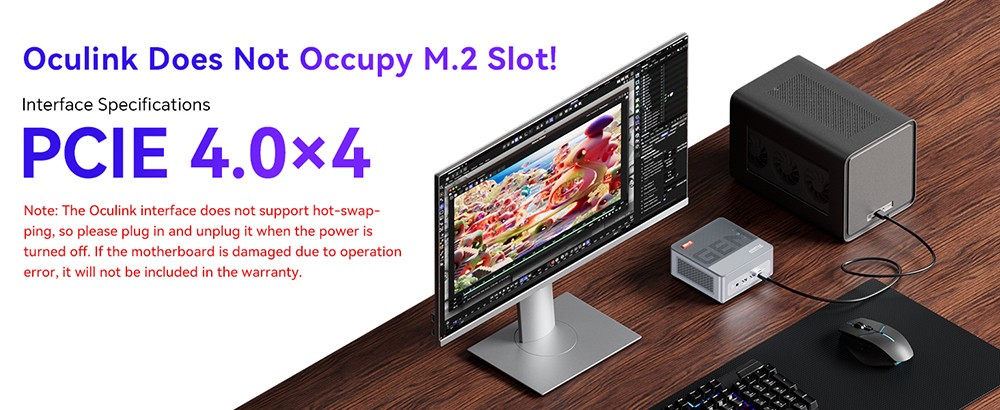 AOOSTAR GEM12 Mini-PC, AMD Ryzen 9 6900HX 8 Core bis zu 4,9 GHz, 32 GB DDR5 RAM 1 TB PCle 4.0 SSD, HDMI 2.1 + DP 1.4 + USB 4 + Typ-C 4K 120 Hz Vierfach-Bildschirmanzeige, WiFi 6 Bluetooth 5.2, 2 * 2,5G LAN, 2 * USB3.2 2 * USB2.0 1 * Oculink