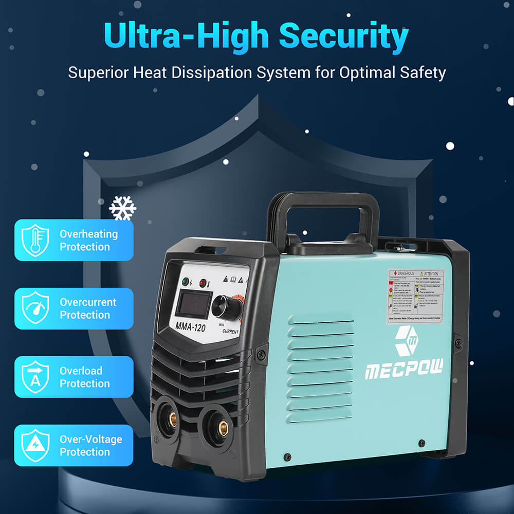 Mecpow MMA120 Stick Welder, 110/220V, MMA/LIFT TIG 2 in 1,  Overheating/ Overcurrent/ Overload/Over-Voltage Protection, LED Display