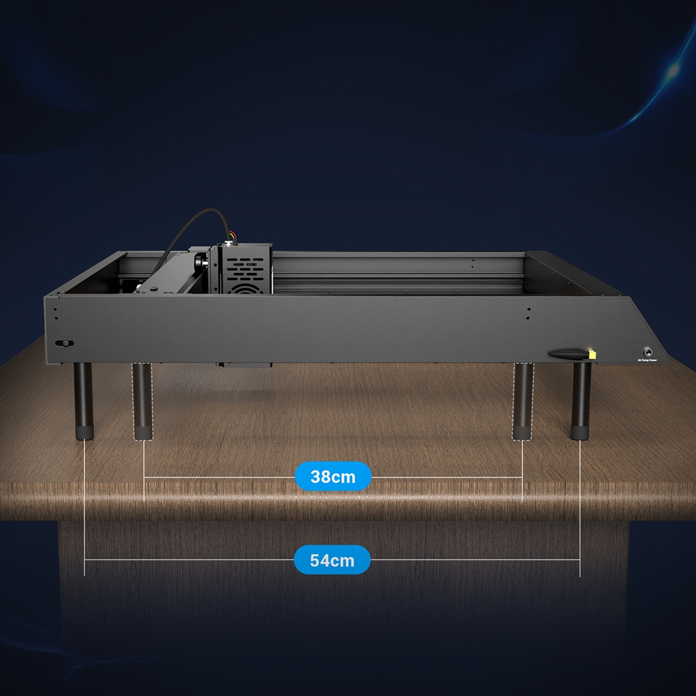 Mecpow X4 22W Laserschneider + FC1 feuerfestes Gehäuse + Lasertisch + Drehwalze