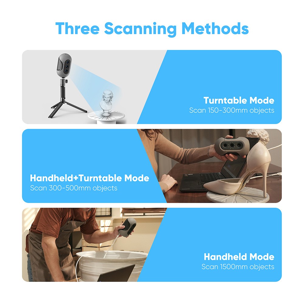 Refurbished 3DMakerpro Mole Premium 3D Scanner, 0.05mm Accuracy, 0.1mm Resolution, with Multi-Spectral Technology, Support Facial Scanning - EU Plug
