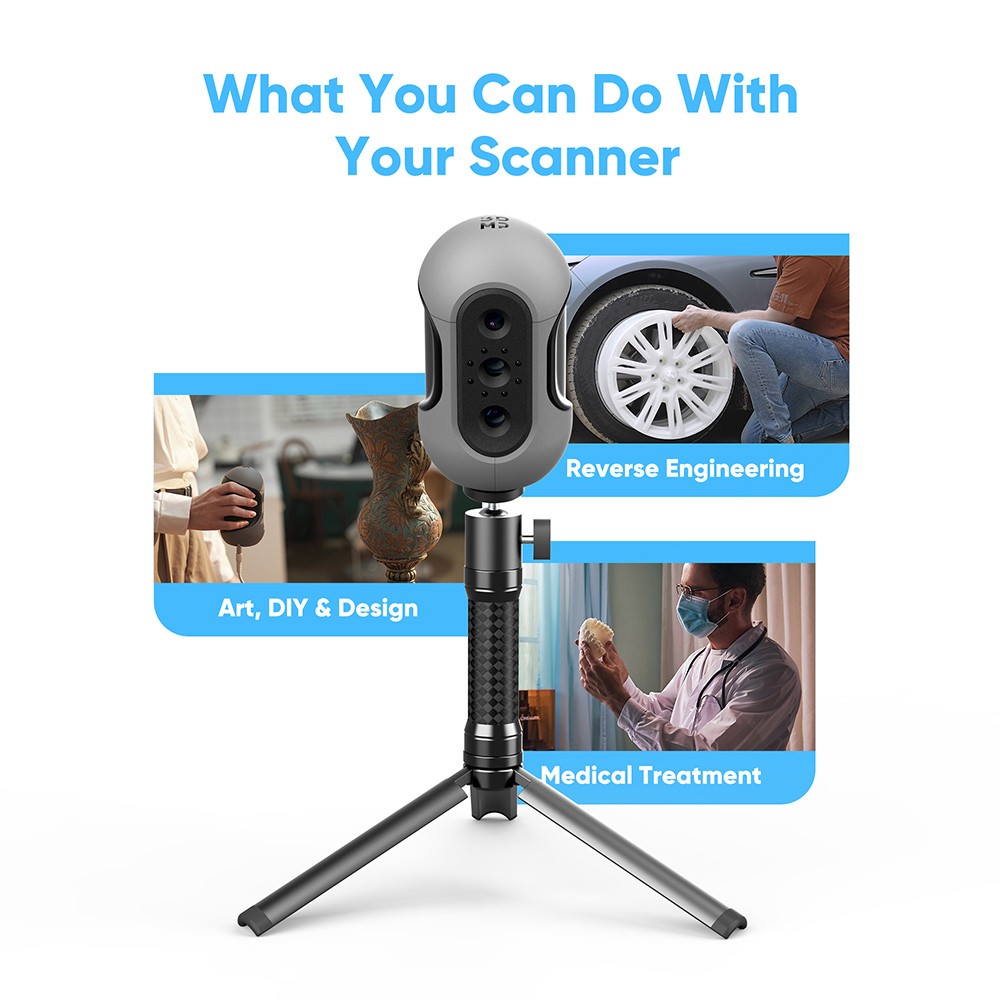 Refurbished 3DMakerpro Mole Premium 3D Scanner, 0.05mm Accuracy, 0.1mm Resolution, with Multi-Spectral Technology, Support Facial Scanning - EU Plug