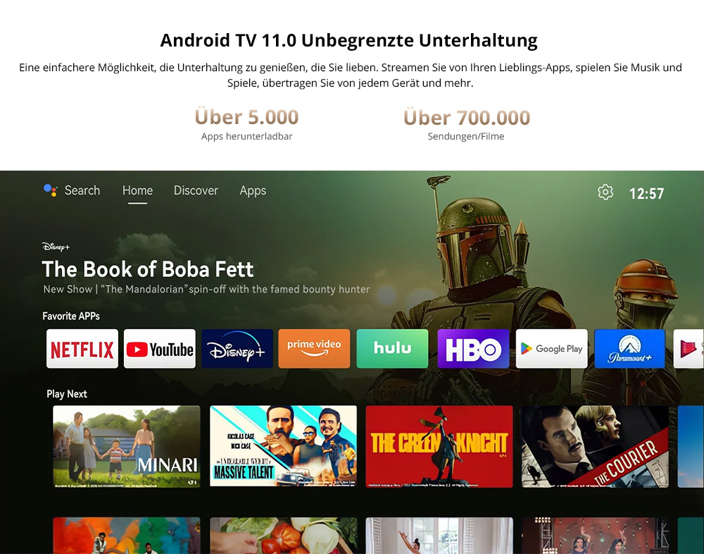 [Netflix 1080P] Wanbo T2 Ultra Beamer, Android TV 11, 500 ANSI, natives 1080P, 120&deg; drehbarer St&auml;nder, Autofokus und Trapezkorrektur, Hindernisvermeidung, 45-140 Zoll Projektionsgr&ouml;&szlig;e, Dualband-WLAN, 2 x 5 W Lautsprecher