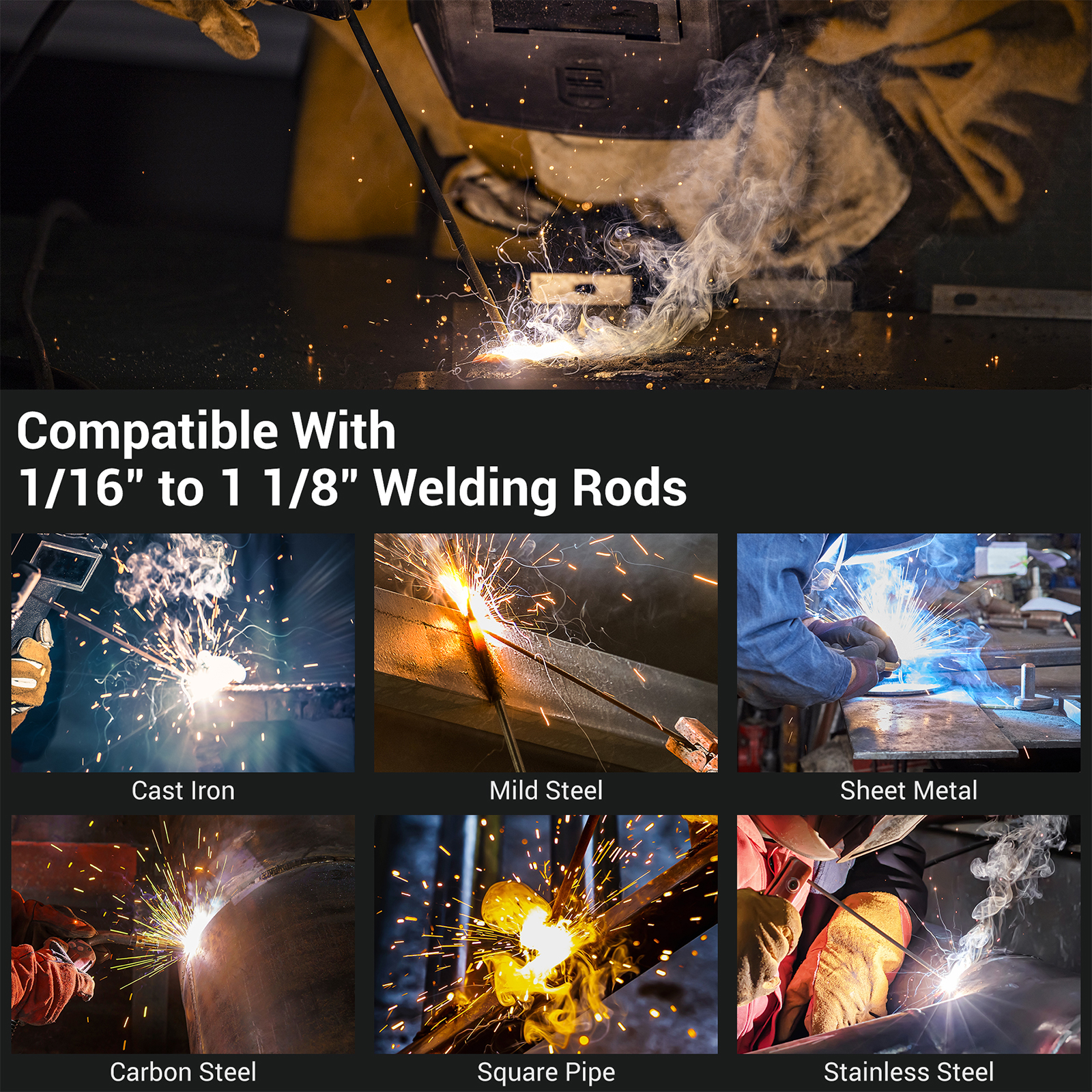 Mecpow MMA120 Stick Welder, 110/220V, MMA/LIFT TIG 2 in 1,  Overheating/ Overcurrent/ Overload/Over-Voltage Protection, LED Display