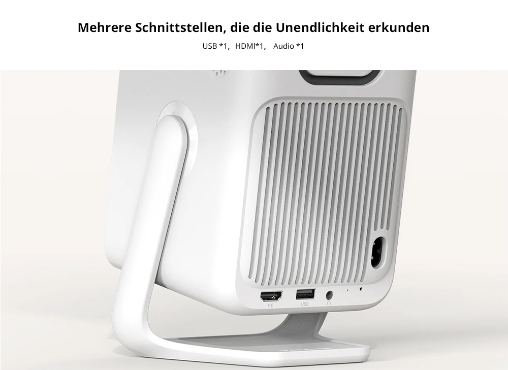 [Netflix 1080P] Wanbo T2 Ultra Beamer, Android TV 11, 500 ANSI, natives 1080P, 120&deg; drehbarer St&auml;nder, Autofokus und Trapezkorrektur, Hindernisvermeidung, 45-140 Zoll Projektionsgr&ouml;&szlig;e, Dualband-WLAN, 2 x 5 W Lautsprecher