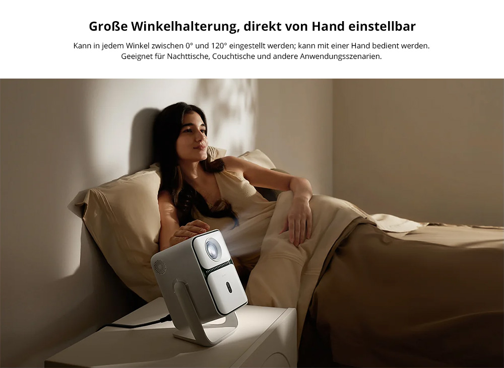 [Netflix 1080P] Wanbo T2 Ultra Beamer, Android TV 11, 500 ANSI, natives 1080P, 120&deg; drehbarer St&auml;nder, Autofokus und Trapezkorrektur, Hindernisvermeidung, 45-140 Zoll Projektionsgr&ouml;&szlig;e, Dualband-WLAN, 2 x 5 W Lautsprecher