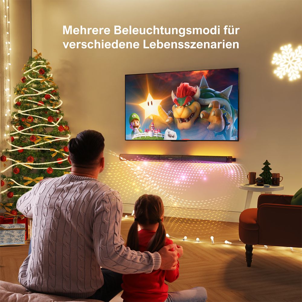 Ultimea Apollo S70 Lighting Soundbar mit 5.0-Kanal, abnehmbarem Design, APP-Steuerung, dynamischem RGB-Licht, 121 voreingestellten EQ-Matrizen