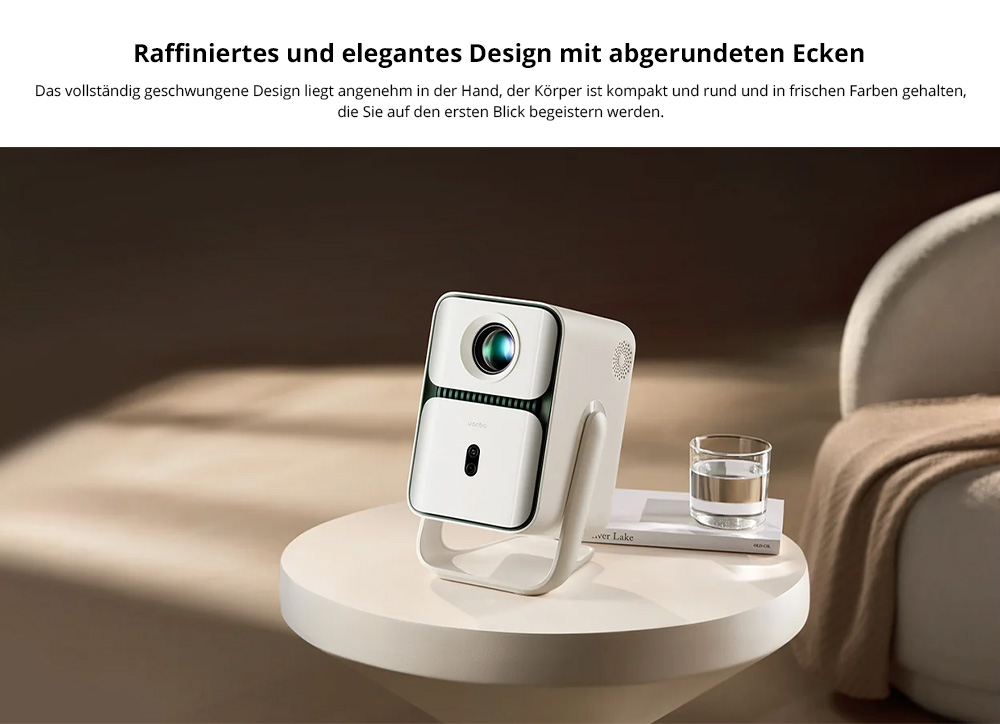 [Netflix 1080P] Wanbo T2 Ultra Beamer, Android TV 11, 500 ANSI, natives 1080P, 120&deg; drehbarer St&auml;nder, Autofokus und Trapezkorrektur, Hindernisvermeidung, 45-140 Zoll Projektionsgr&ouml;&szlig;e, Dualband-WLAN, 2 x 5 W Lautsprecher