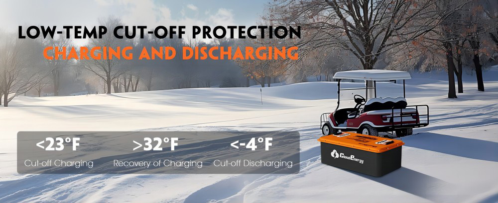 Cloudenergy 48V(51.2V) LiFePO4 Battery for Golf Carts & Solar Storage, 66Ah Capacity, Built-in 200A BMS, with Mobile APP, Touch Monitor and Retention Strap, 6000+Cycles, IP66