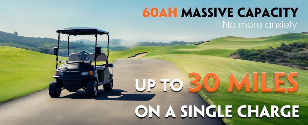 Cloudenergy 48V(51.2V) LiFePO4 Battery for Golf Carts & Solar Storage, 66Ah Capacity, Built-in 200A BMS, with Mobile APP, Touch Monitor and Retention Strap, 6000+Cycles, IP66