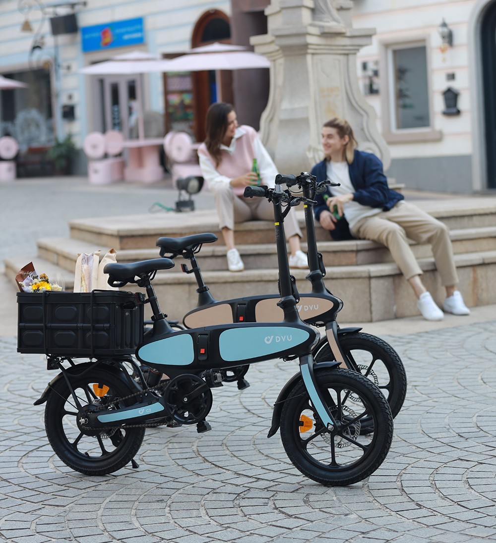 Elektrobicykel DYU C2, 250W motor, 48V 7,5Ah batéria, 16*2.5-palcové pneumatiky, max. rýchlosť 25 km/h, dojazd 40 km, dvojkotúčové brzdy, LED displej