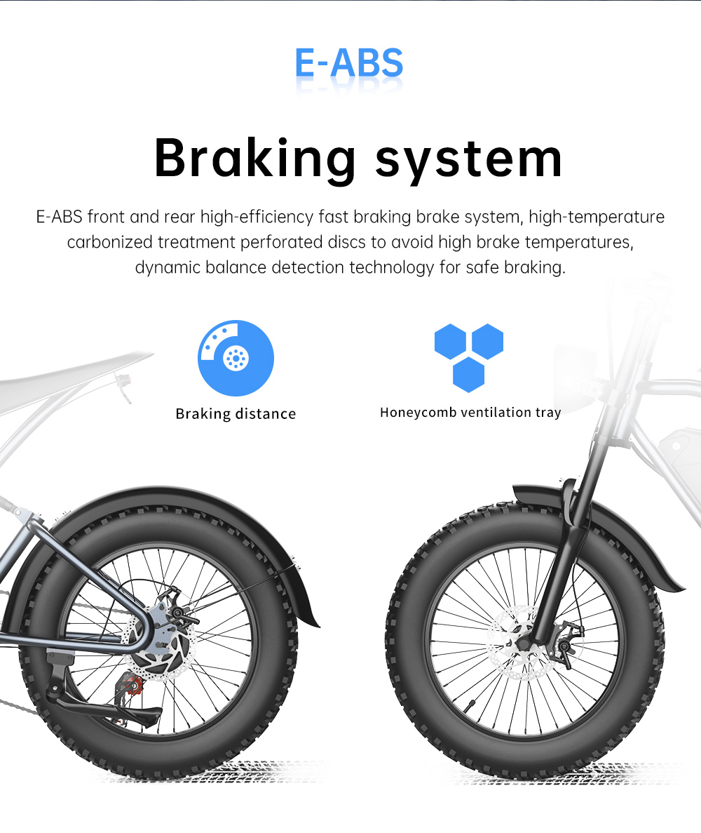 Elektrobicykel EKXBIKE T1, 1000W motor, 48V 20AH batéria, 20*4-palcové tukové pneumatiky, max. rýchlosť 50 km/h, dojazd 100 km, kotúčové brzdy, hydraulický tlmič, 7-rýchlostný prevod Shimano