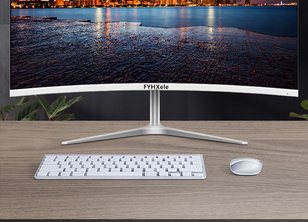 FYHXele FY24FMC-W Gaming Monitor, 24-palcová 1080P FHD 16:9 VA obrazovka, 75Hz obnovovacia frekvencia, 2800R MVA panel, 2ms doba odozvy, 99% sRGB, nastaviteľný náklon, biely