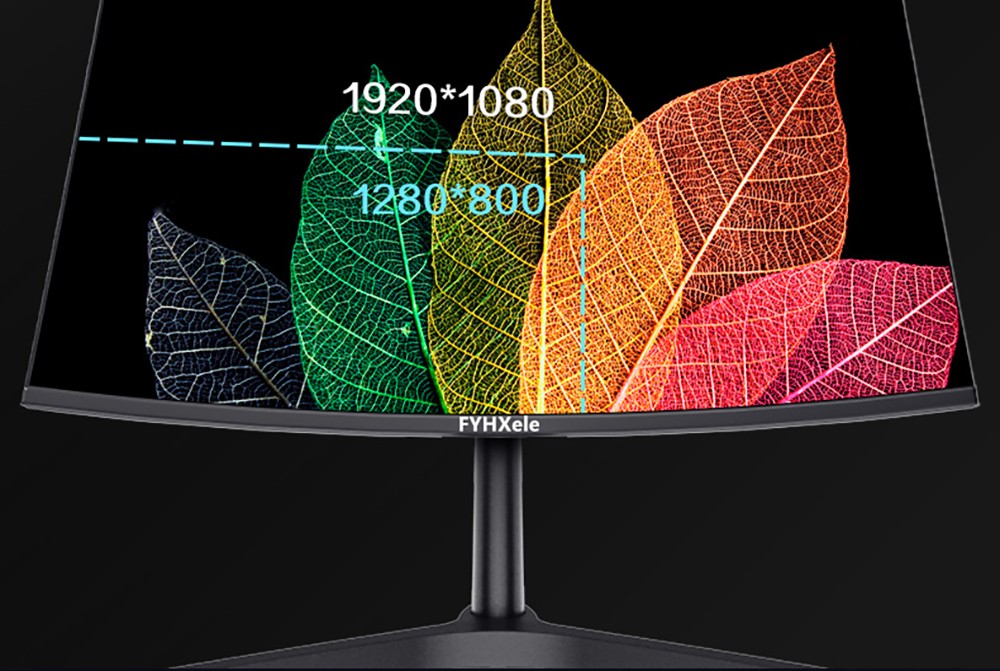 FYHXele FY24FMC-W Gaming Monitor, 24-palcová 1080P FHD 16:9 VA obrazovka, 75Hz obnovovacia frekvencia, 2800R MVA panel, 2ms doba odozvy, 99% sRGB, nastaviteľný náklon, biely