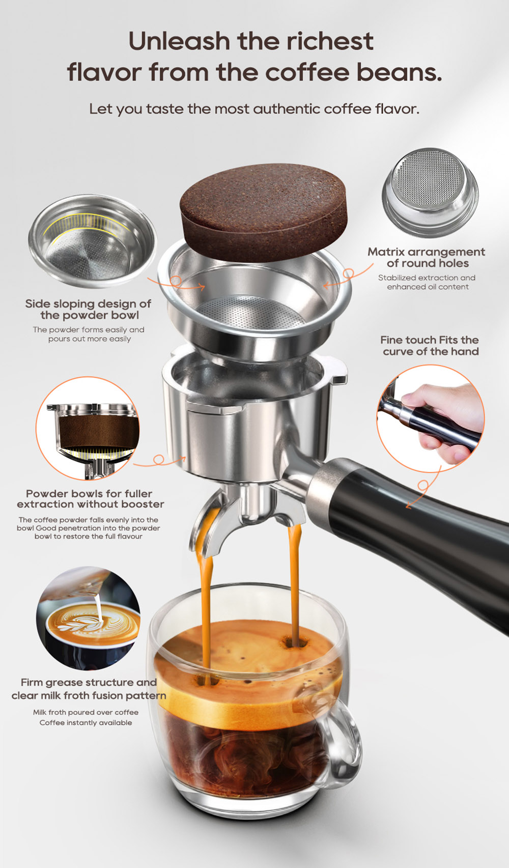 HiBREW H10A Machine &agrave; caf&eacute; expresso semi-automatique, pression de 20 bars, mousseur &agrave; lait, temp&eacute;rature r&eacute;glable, pichet de 350 ml - Noir adamantin