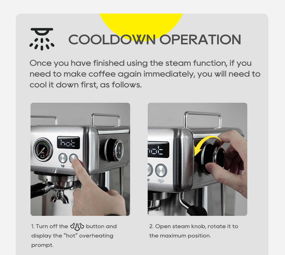 HiBREW H10A Machine &agrave; caf&eacute; expresso semi-automatique, pression de 20 bars, mousseur &agrave; lait, temp&eacute;rature r&eacute;glable, pichet de 350 ml - Noir adamantin
